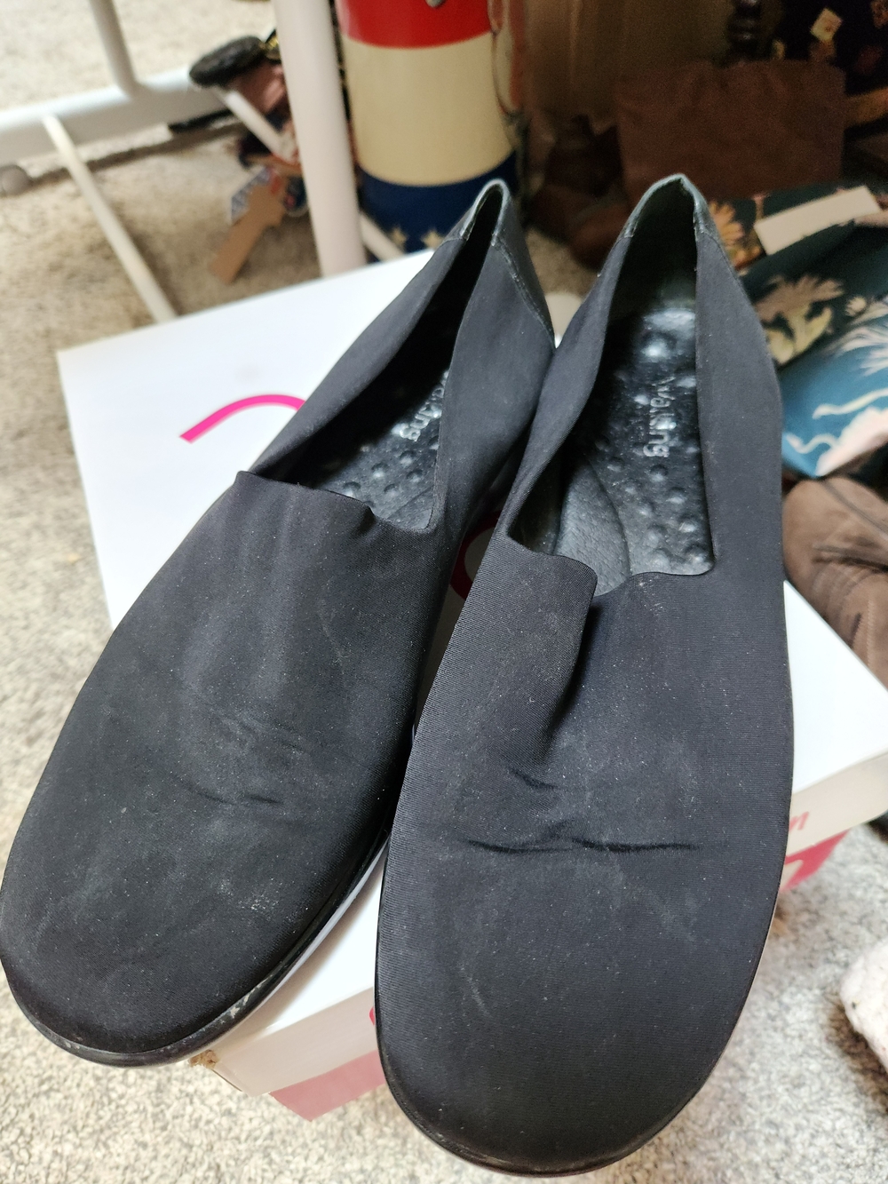 Walking Cradles Black Slip-On Women's Loafers